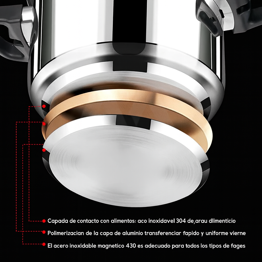 [Llevate 2 y pagá 1] MasterTurbo Olla a Presión de Acero Inoxidable + REGALO: Kit de Utensilios