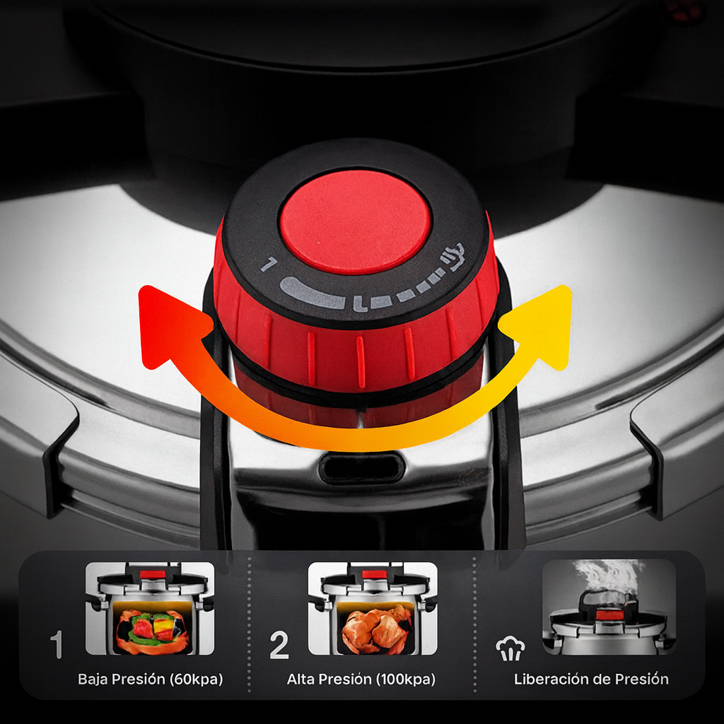 [Llevate 2 y pagá 1] MasterTurbo Olla a Presión de Acero Inoxidable + REGALO: Kit de Utensilios