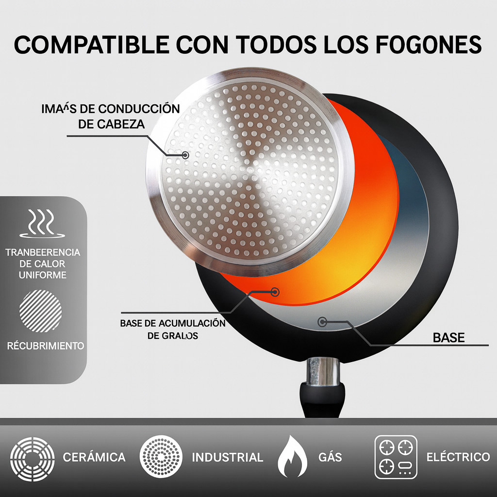 Llevá 2 Pagá 1 - Sartén Moc Multifuncional en Cerámica y a Prueba de Explosiones +REGALO: Kit de Utensilios