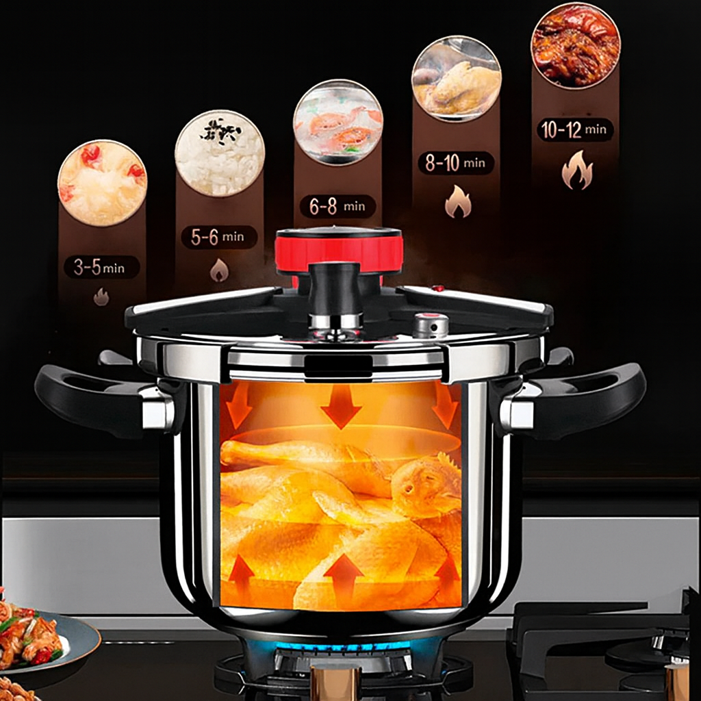 [Llevate 2 y pagá 1] MasterTurbo Olla a Presión de Acero Inoxidable + REGALO: Kit de Utensilios